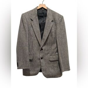Gino Cappelli Designer Collection Blazer 40R Glen Plaid Wool Blend Sport Coat